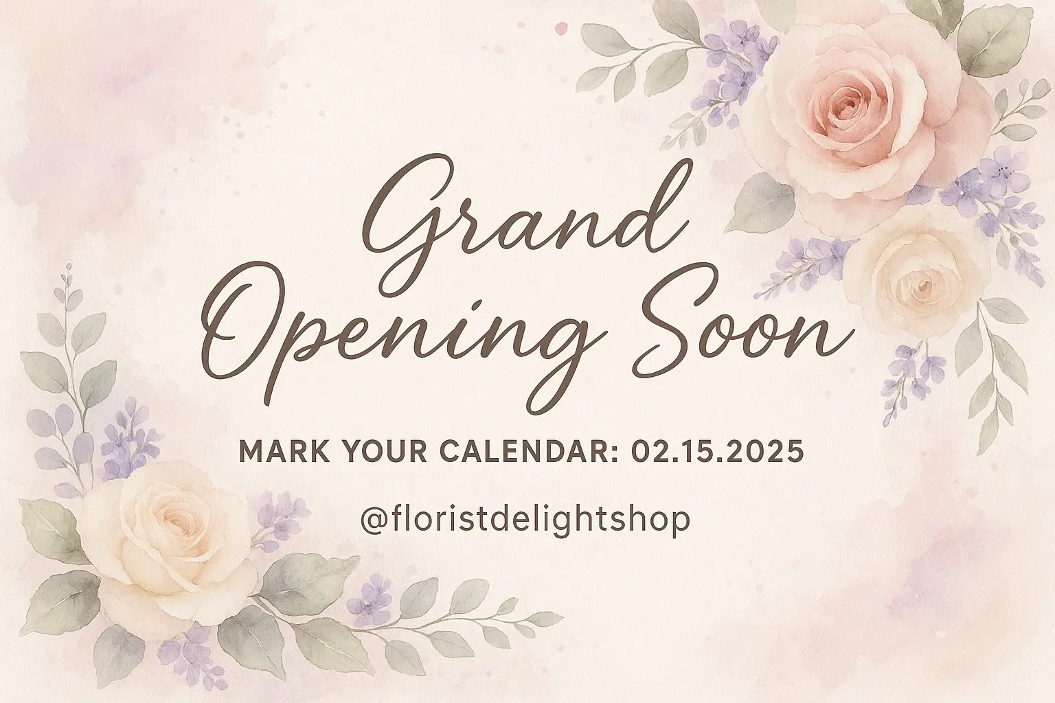 Elegant floral banner template with pastel watercolor design