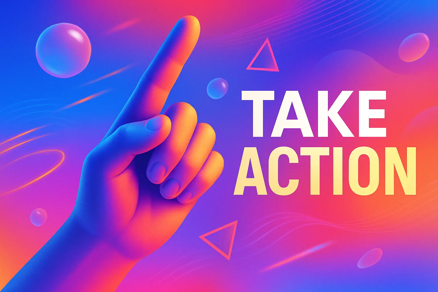 3D hand banner template with bold abstract design