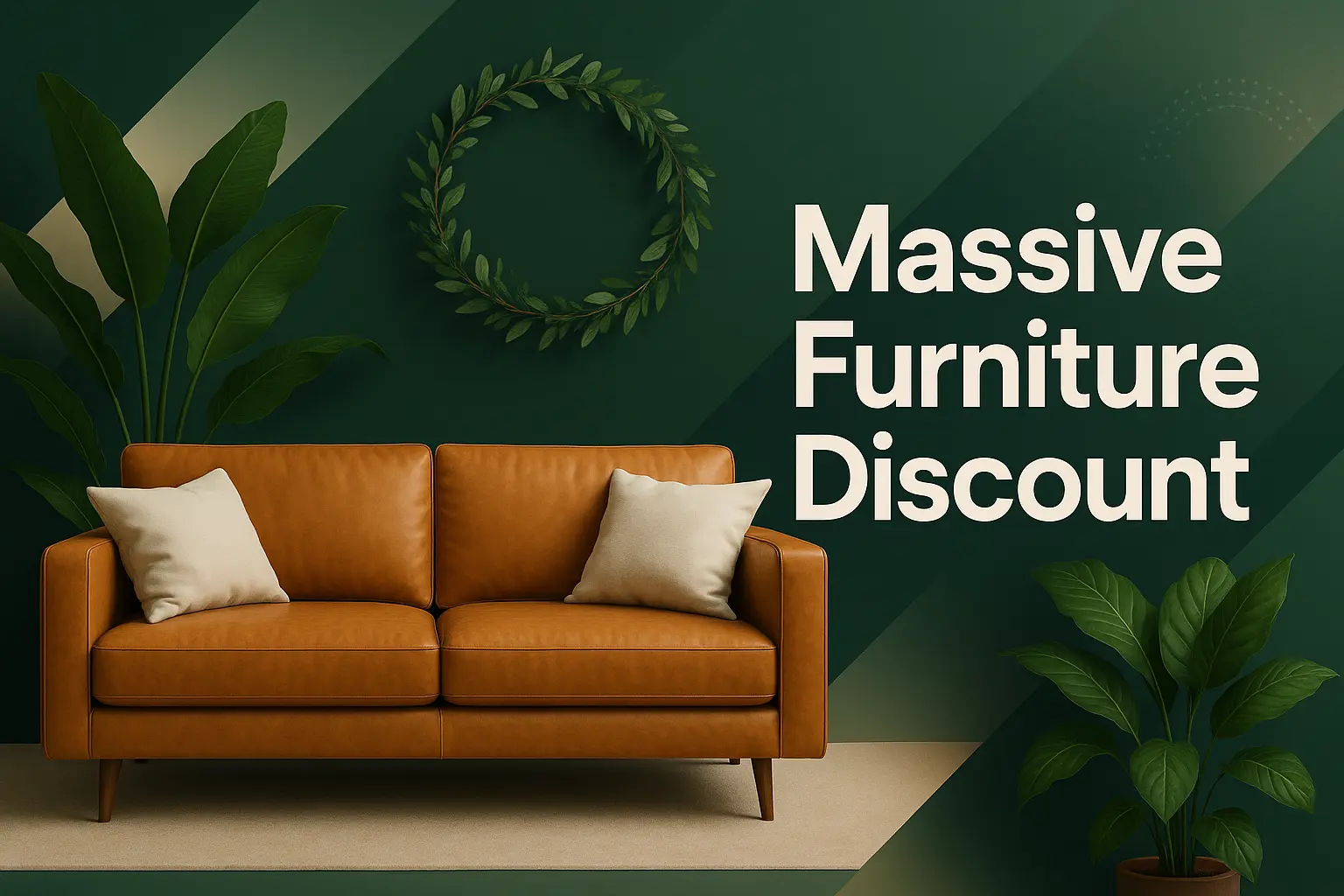 Modern banner template with furniture sale promotion