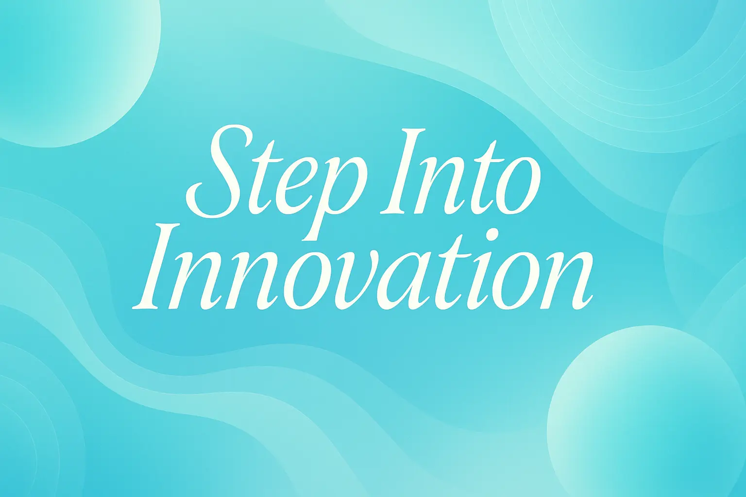 Calming blue banner template with flowing shapes and bold welcome text