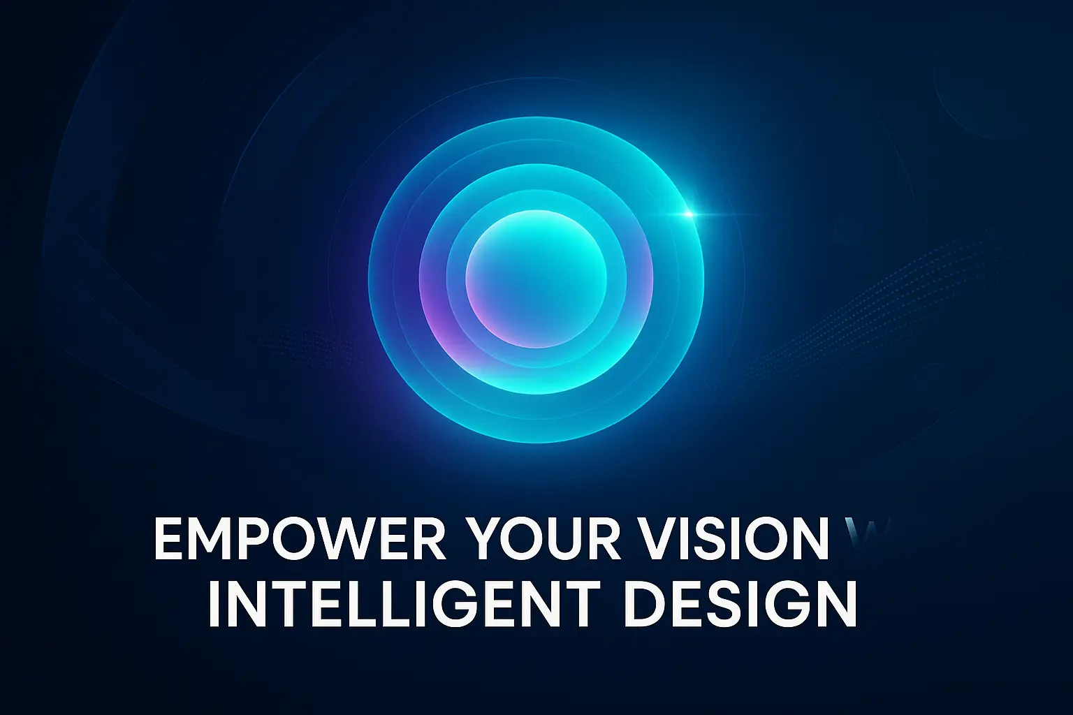Futuristic banner template with glowing sphere and bold text