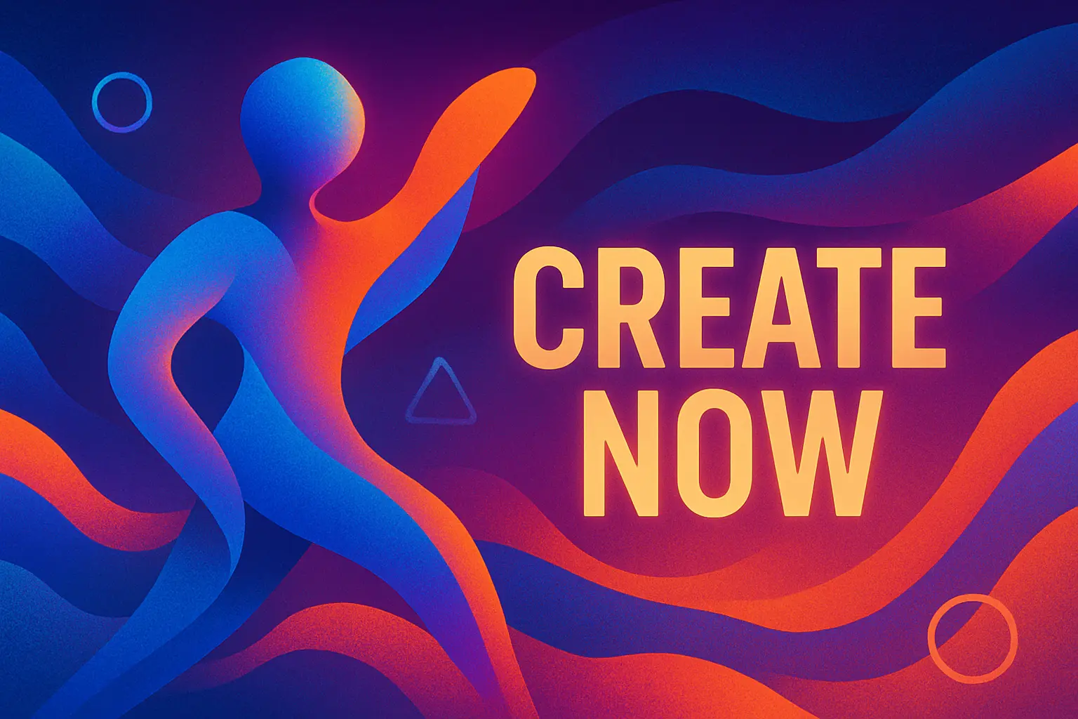Vibrant geometric banner template with abstract shapes and bold typography