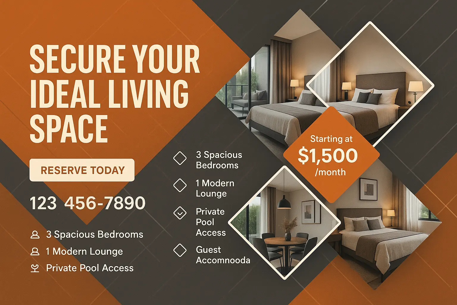 Modern real estate banner template with luxury home promotion