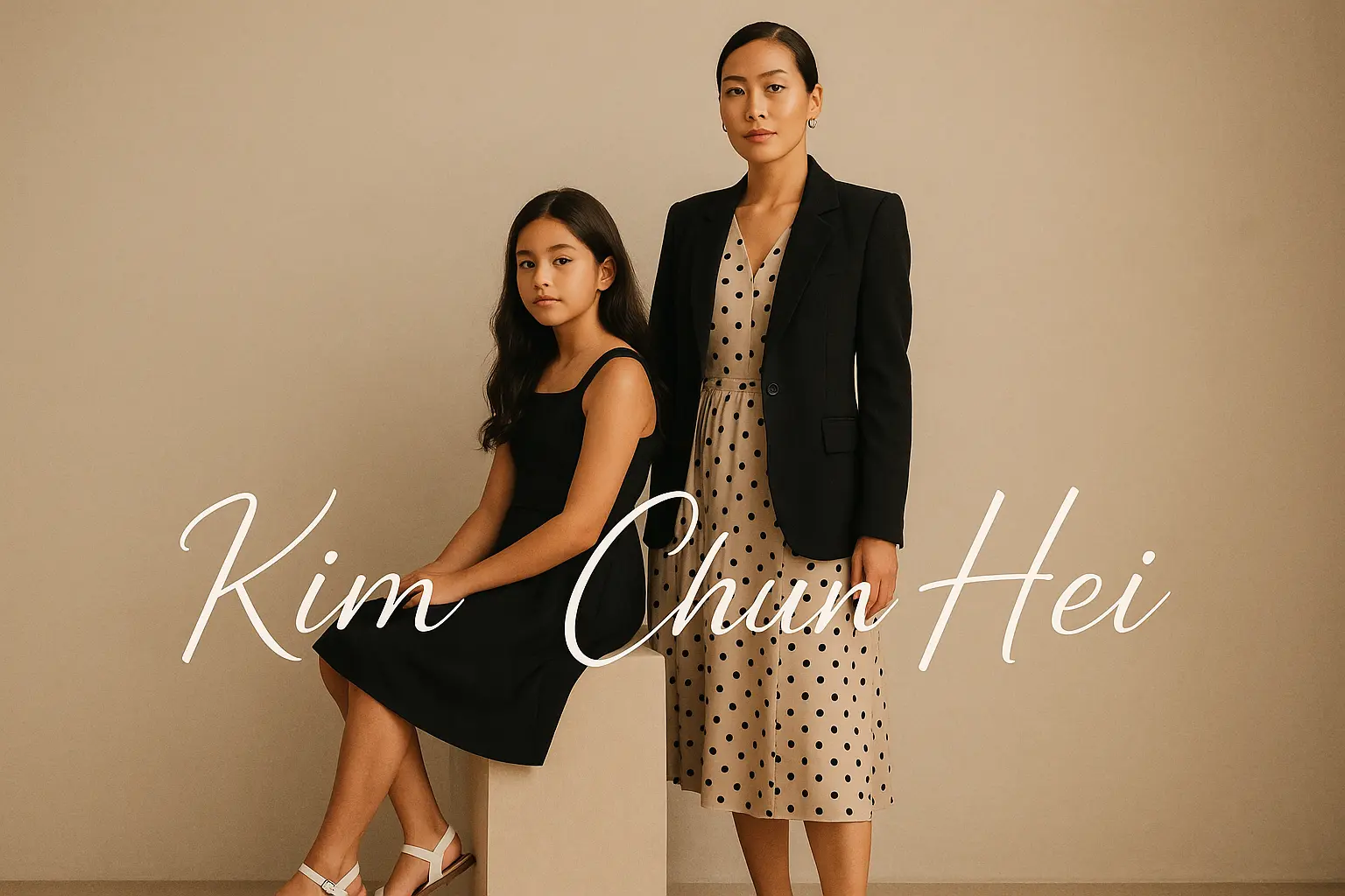 youtube banner template featuring stylish mother and daughter duo