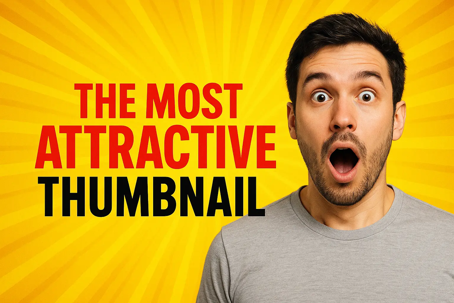 Youtube banner template with man surprised and bold text