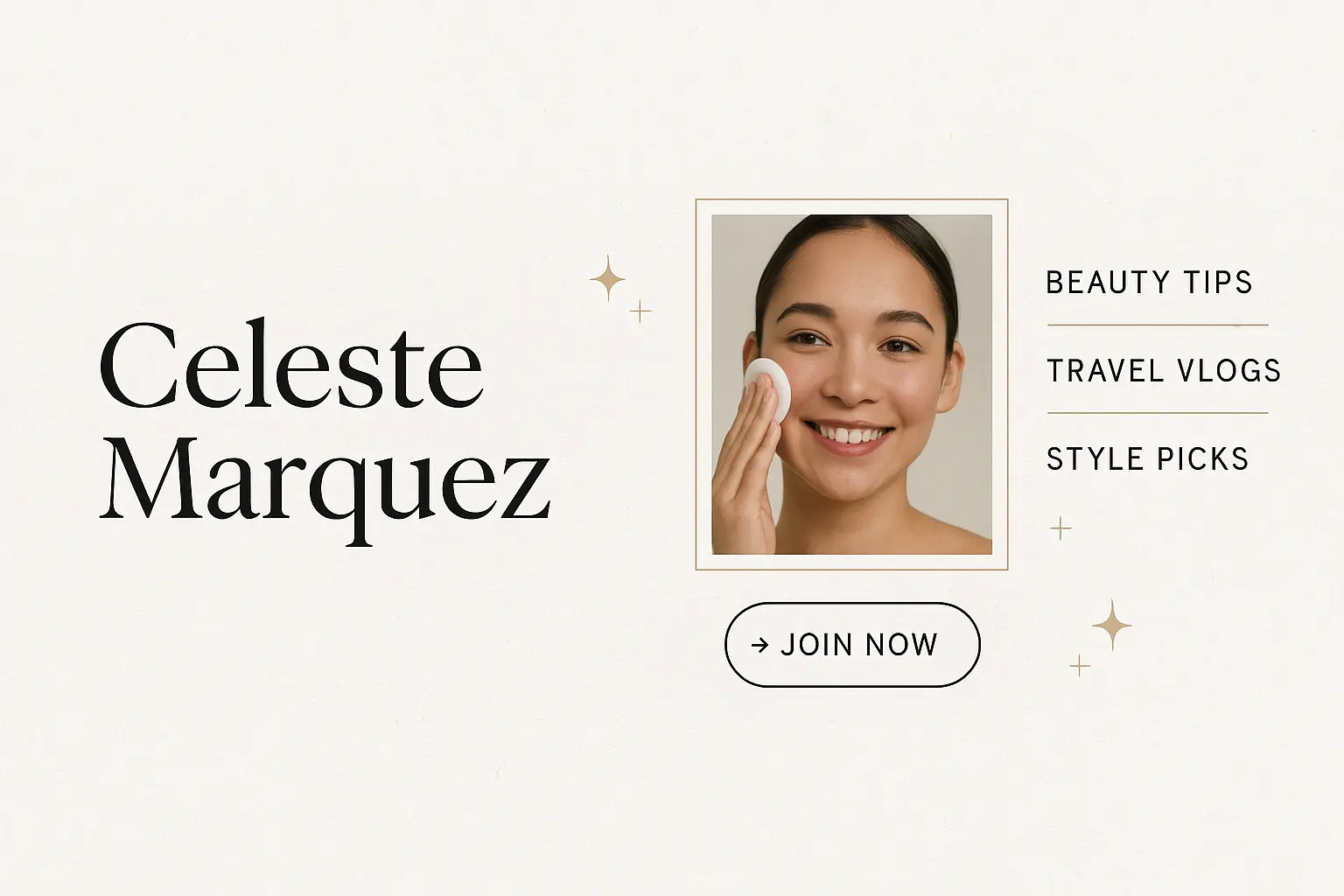Minimalist youtube banner template for beauty lifestyle channel