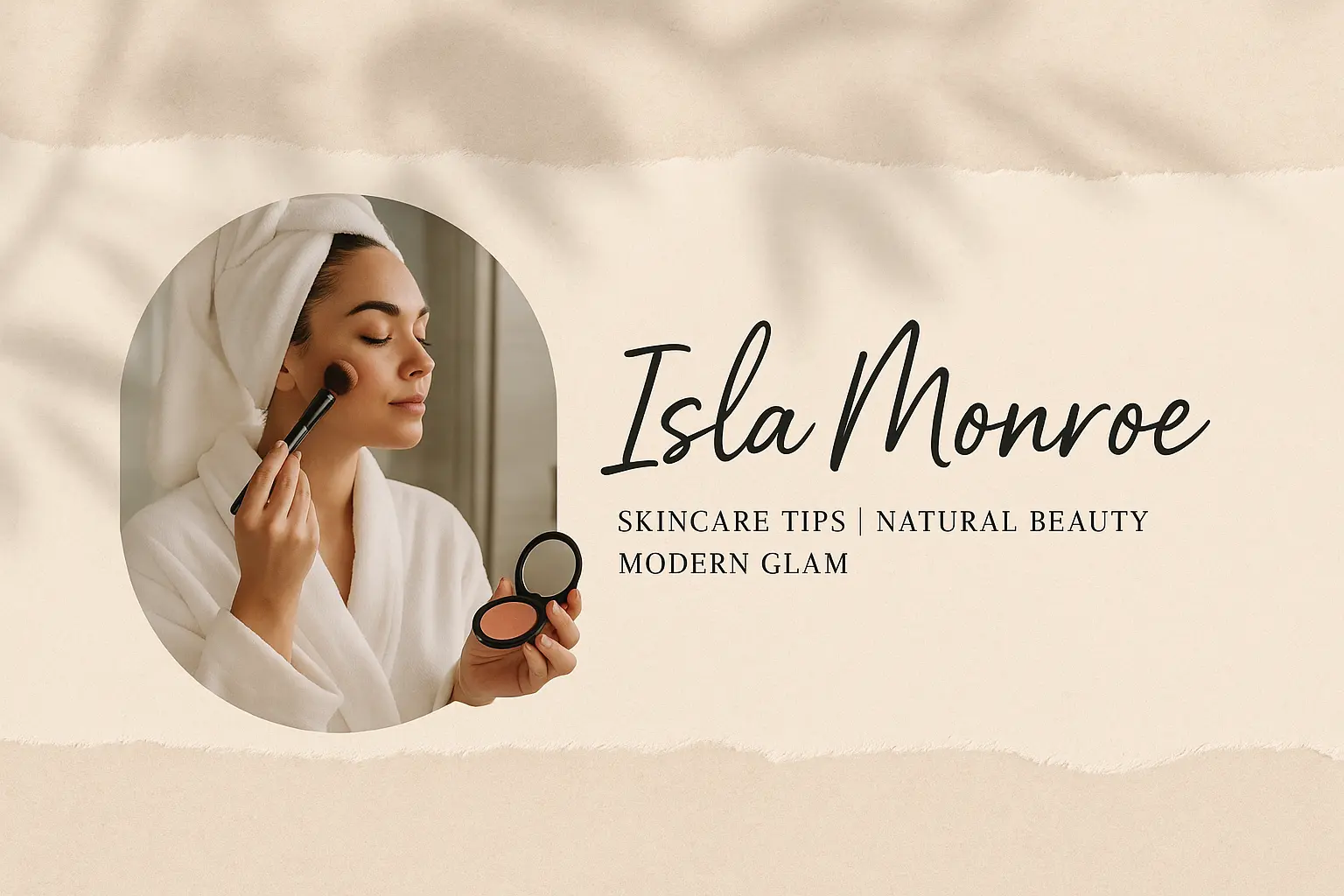 youtube banner template for beauty channel with soft neutral tones