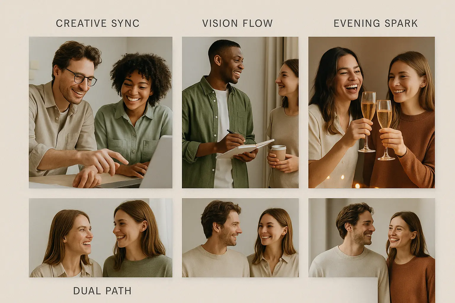 Contemporary moodboard template with photos in a clean grid