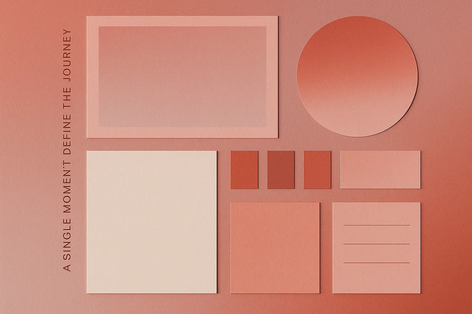 Minimalist moodboard template with pink and red swatches