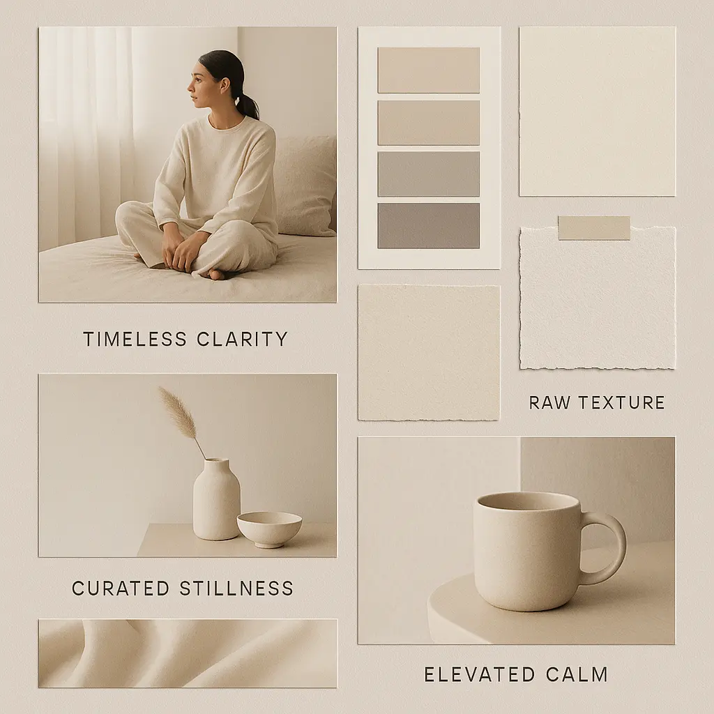 Minimalist moodboard template with soft neutral tones