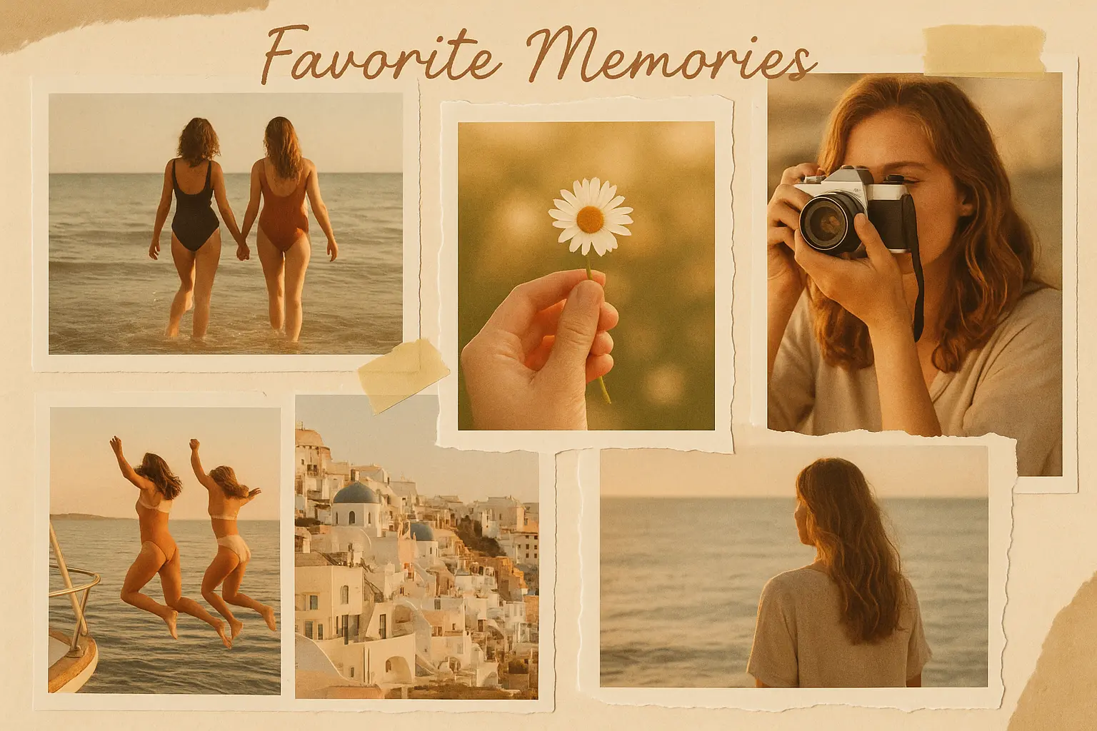 Moodboard template with travel and adventure-themed photos.