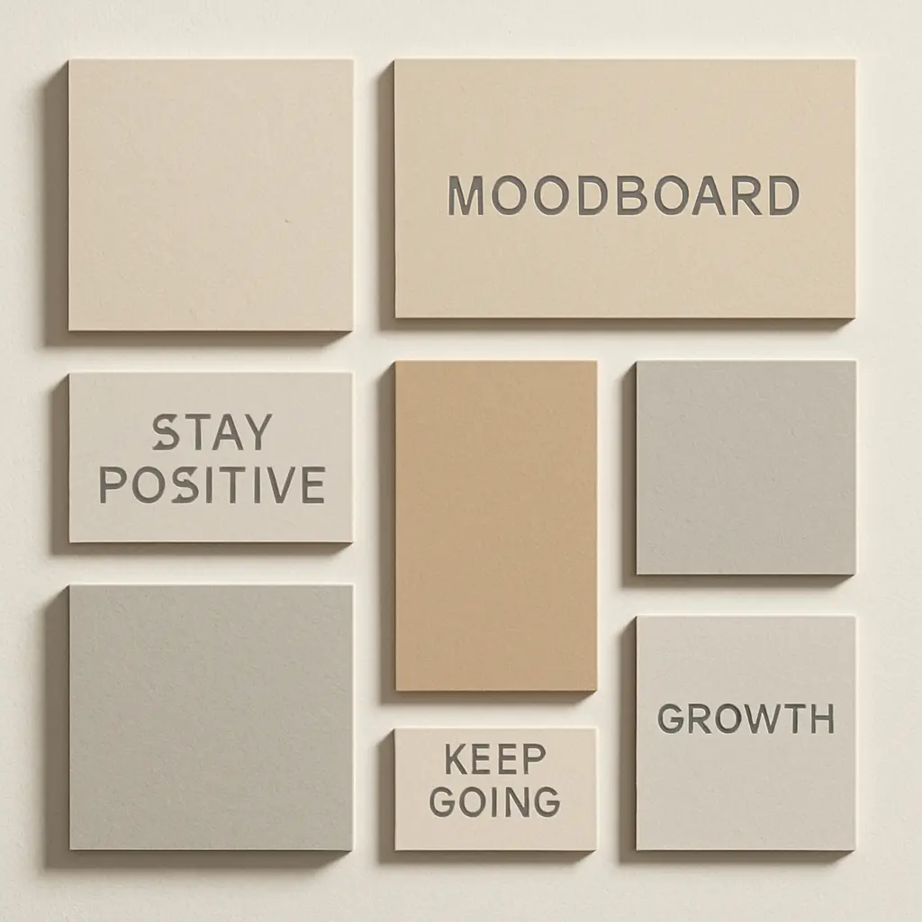 Minimalist moodboard template with beige and gray blocks