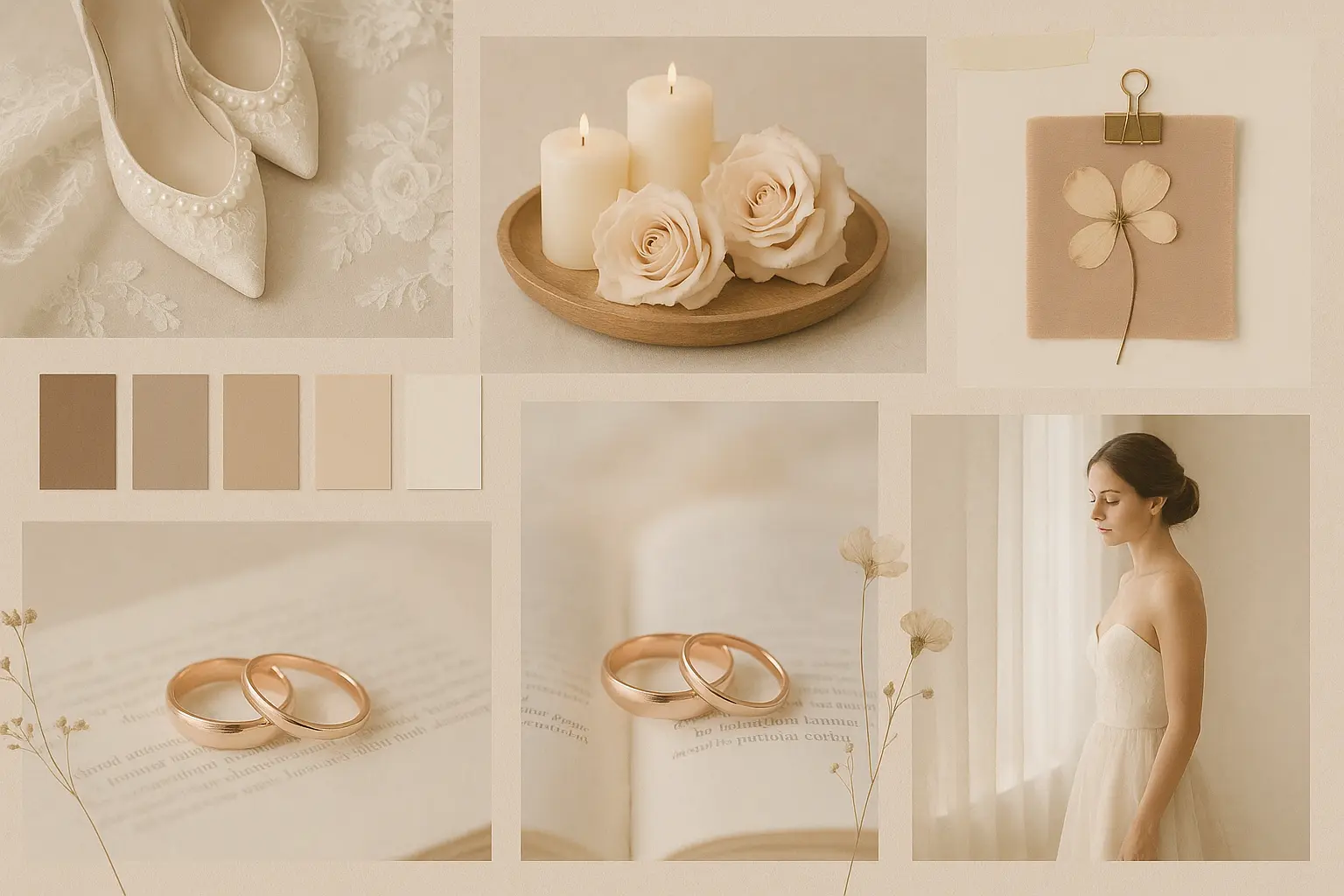 Ethereal pastel moodboard template with layered textures