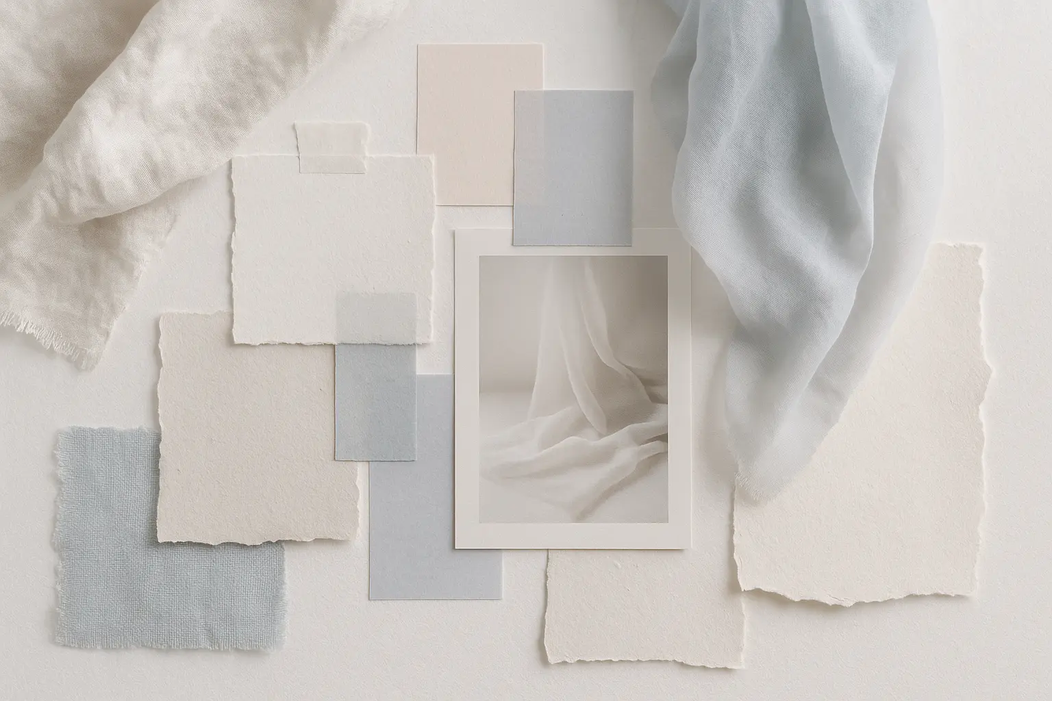 Neutral organic moodboard template with indoor plant decor