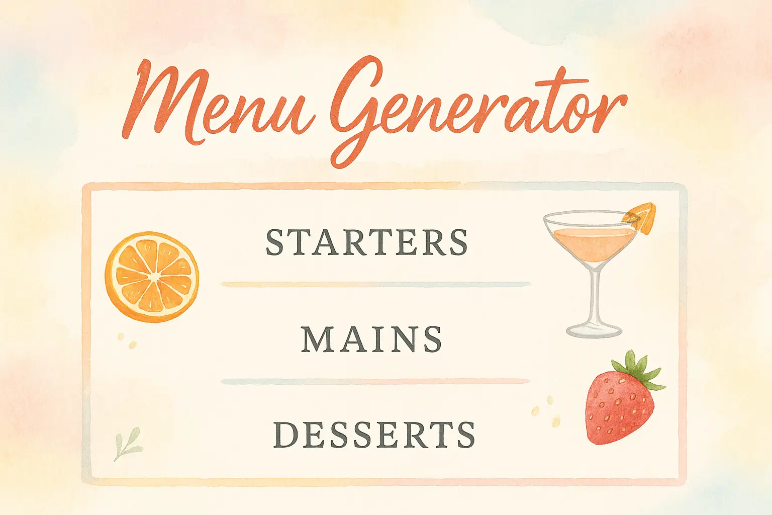 Contemporary restaurant menu template with bold layout and food images