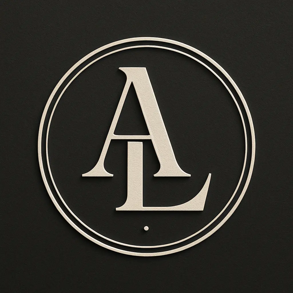 Modern black and gold monogram template with interlocking letters E and C
