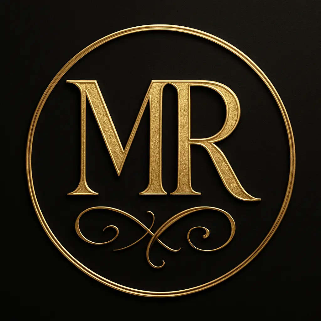 Elegant intertwined 'S' and 'A' monogram template with gold foil on black