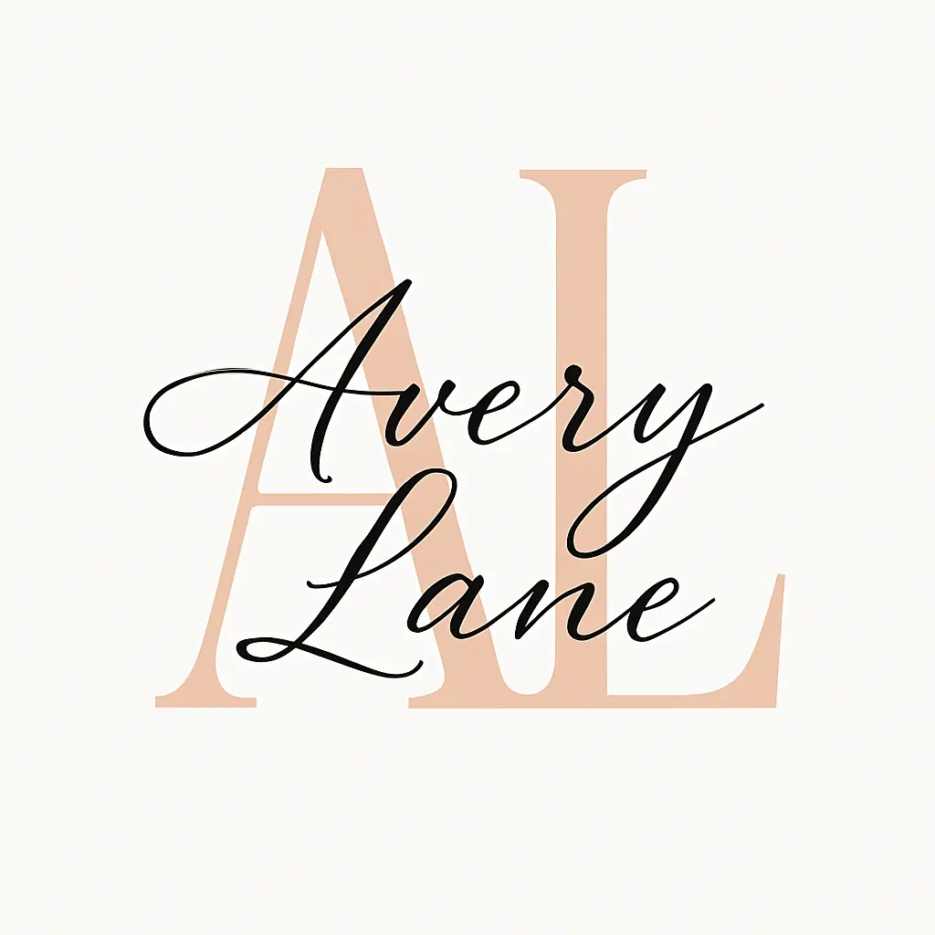 Minimal black serif monogram template with centered text