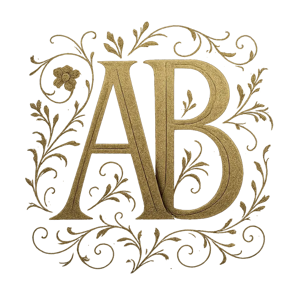Minimalist AL monogram template with script overlay