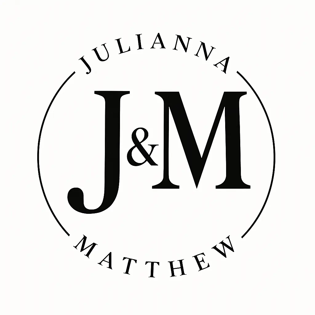 Elegant gold KJ monogram template on black background