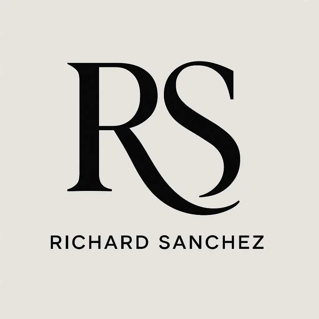 Gold foil A V monogram template on ivory background