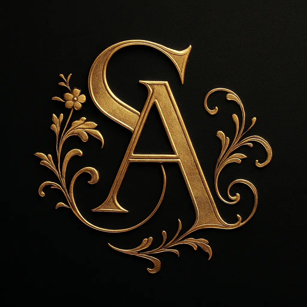 Elegant monogram template with intertwined serif initials