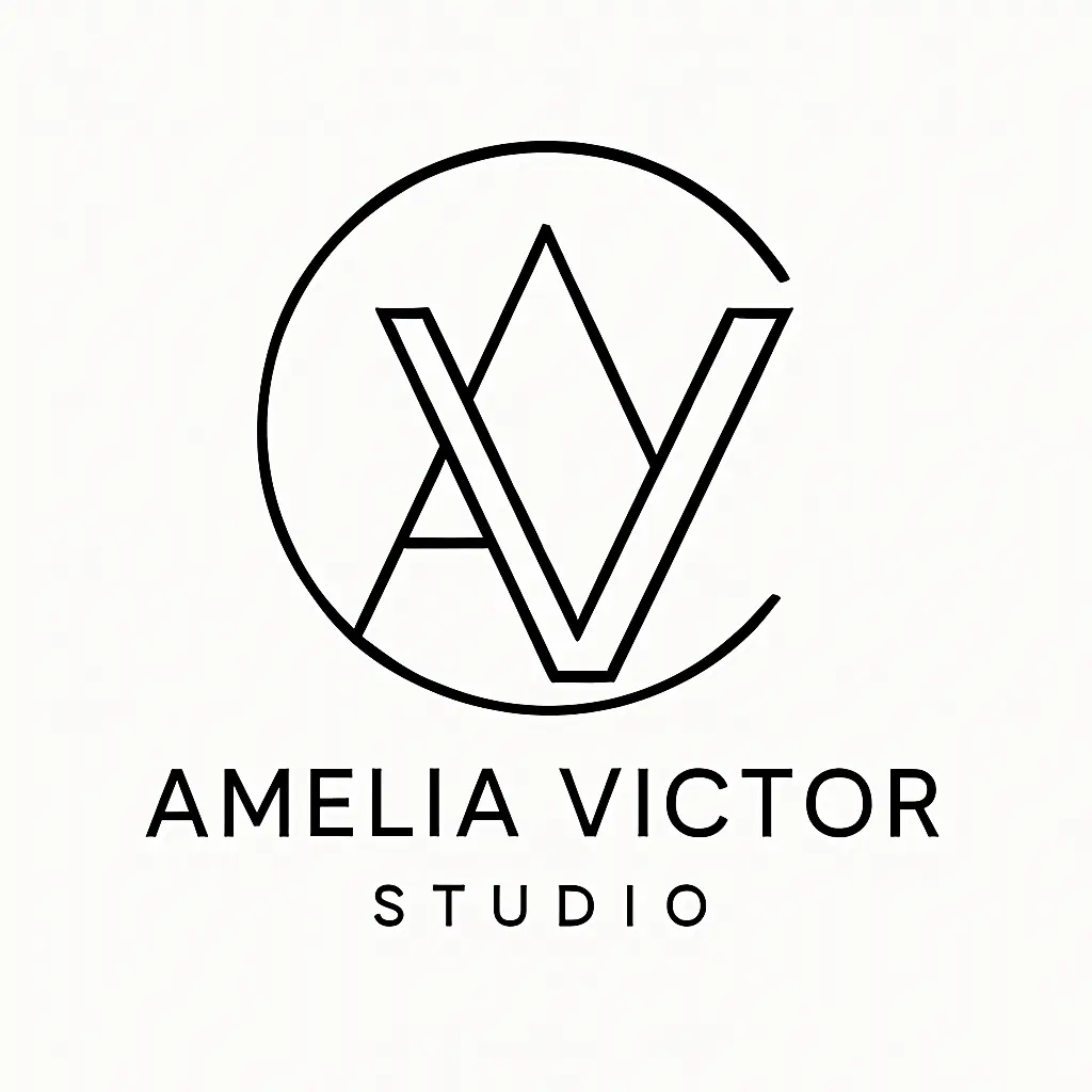 Modern black and white AV monogram template