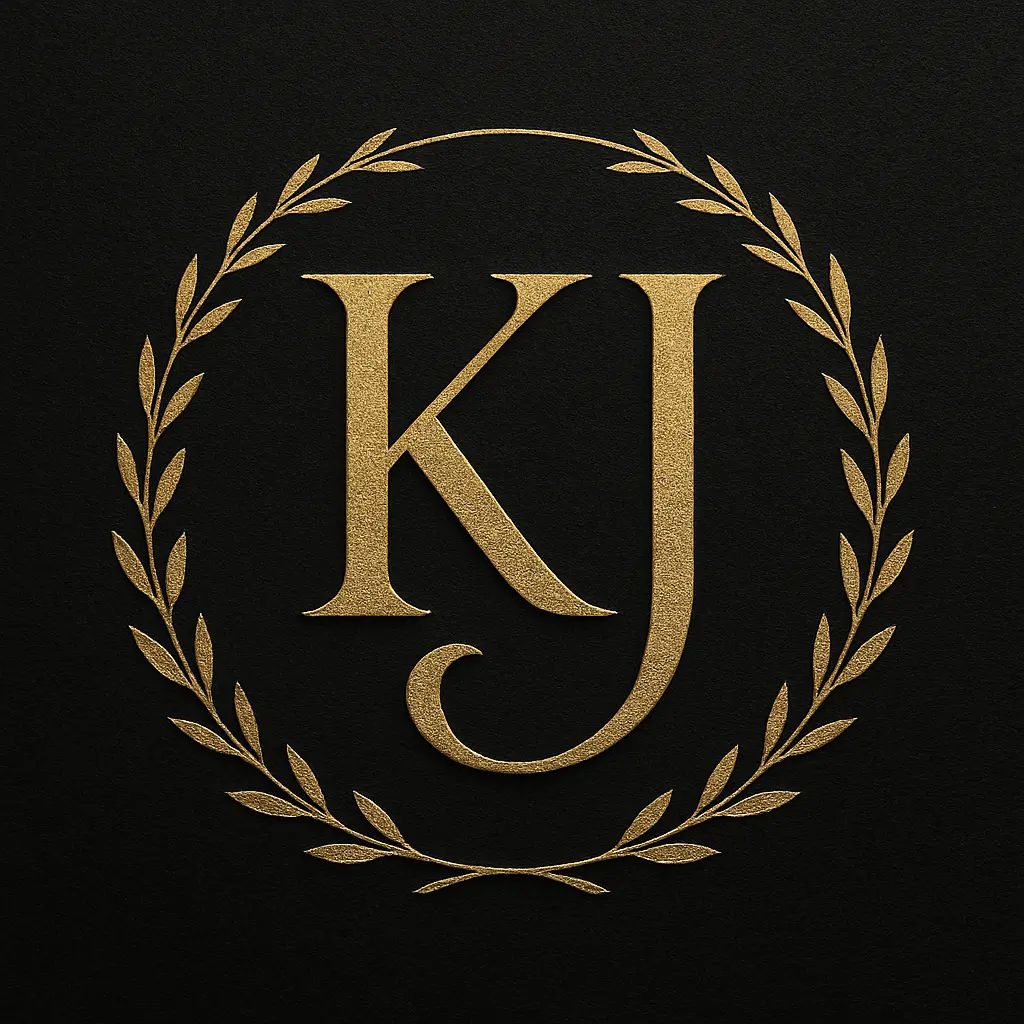 Elegant monogram template with intertwined 'L' and 'A' in gold