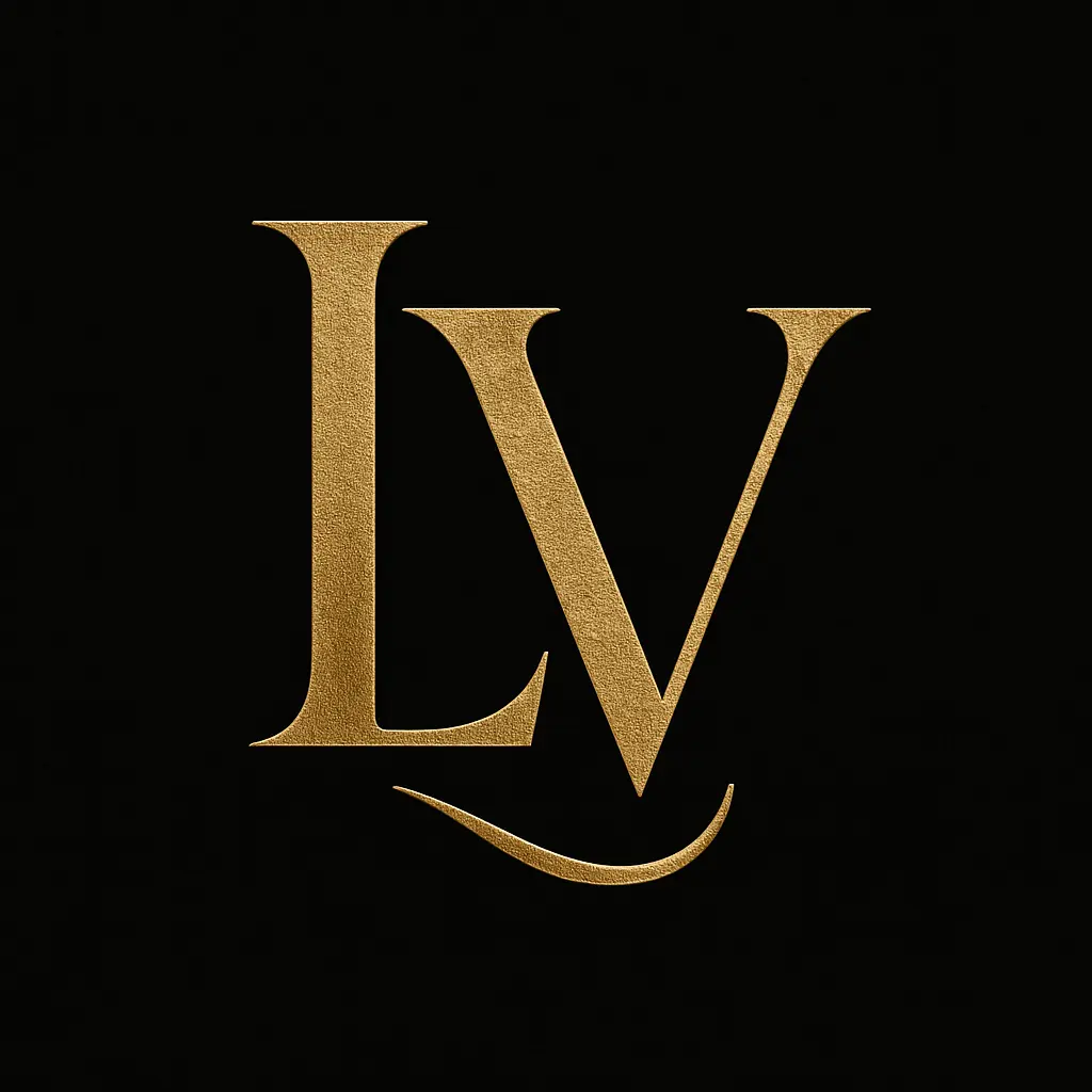 Elegant gold monogram template with A and V initials