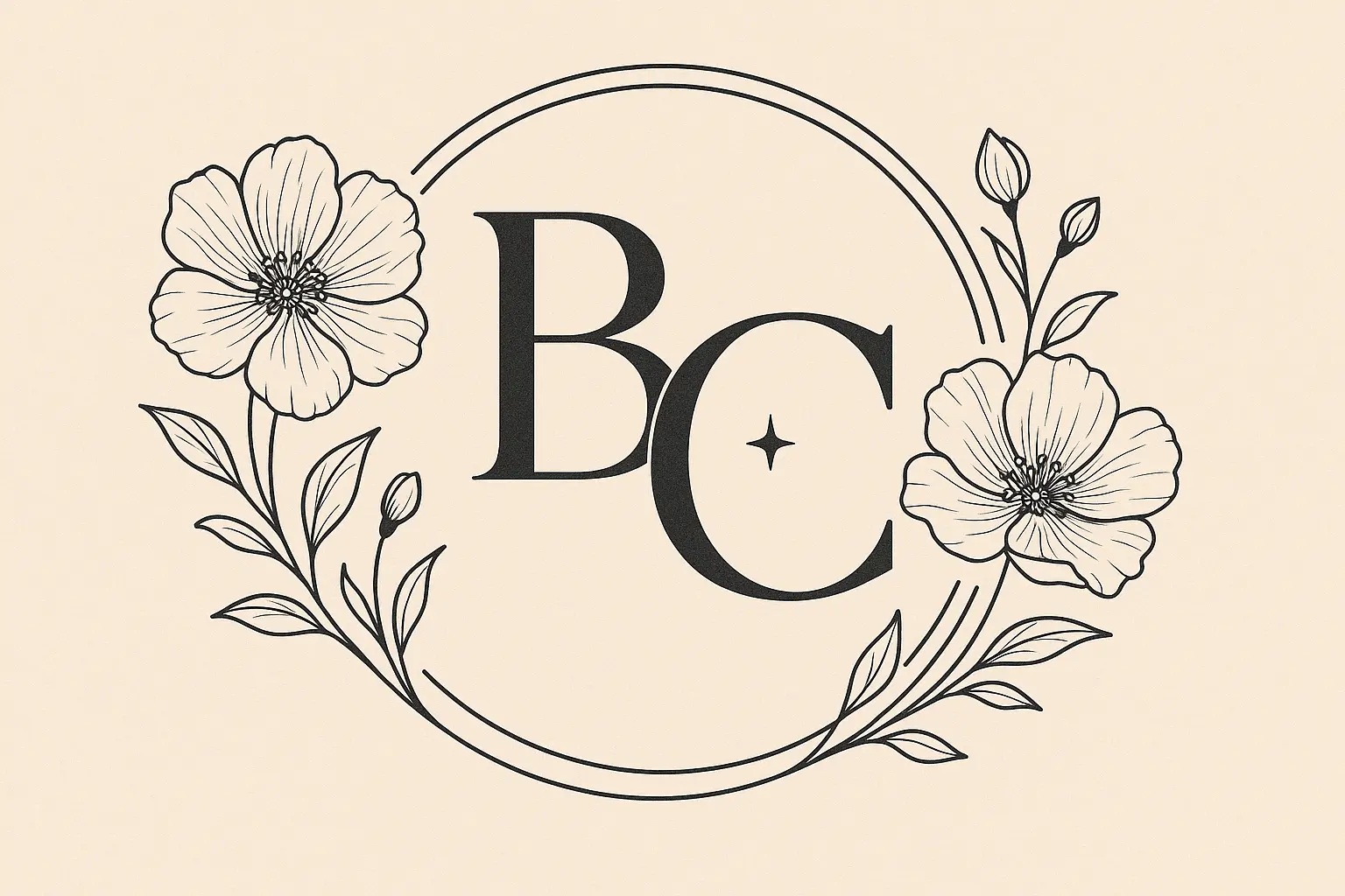 Elegant gold V and M monogram template