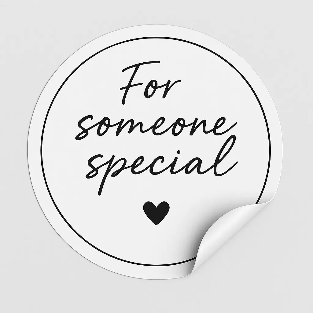 Minimalist sticker template with heartfelt handwritten message