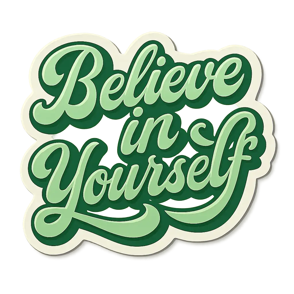 Green motivational sticker template with dynamic text