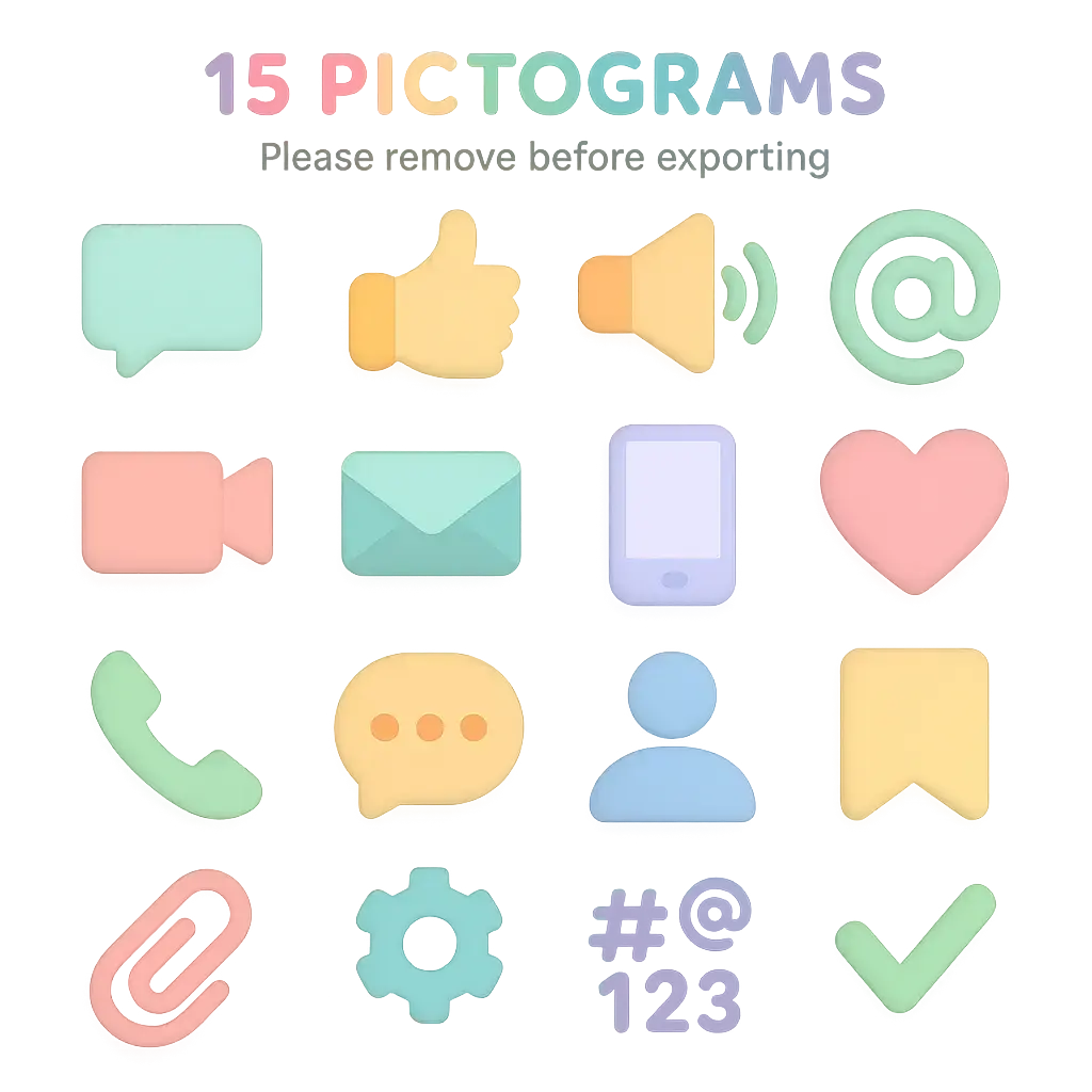 Colorful flat icon template for social and utility apps