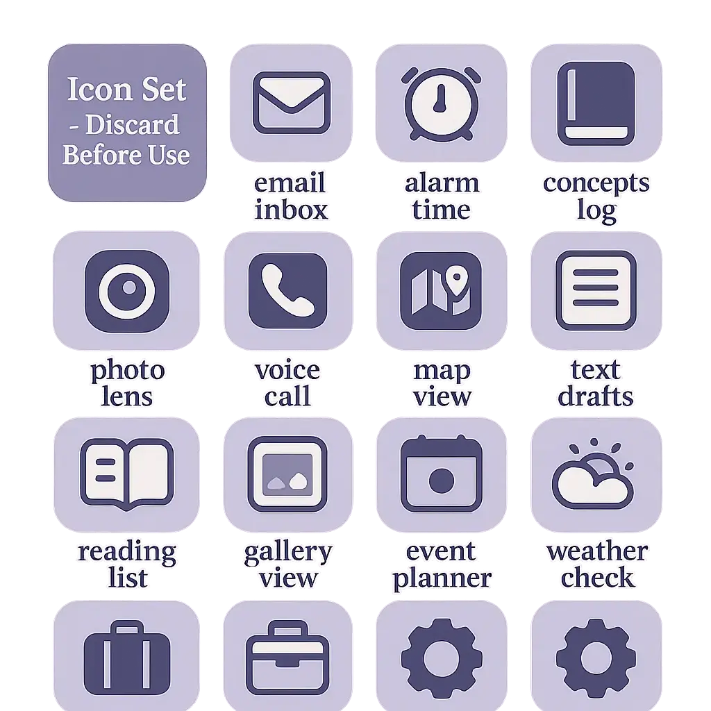 Pastel purple icon template for mobile utilities