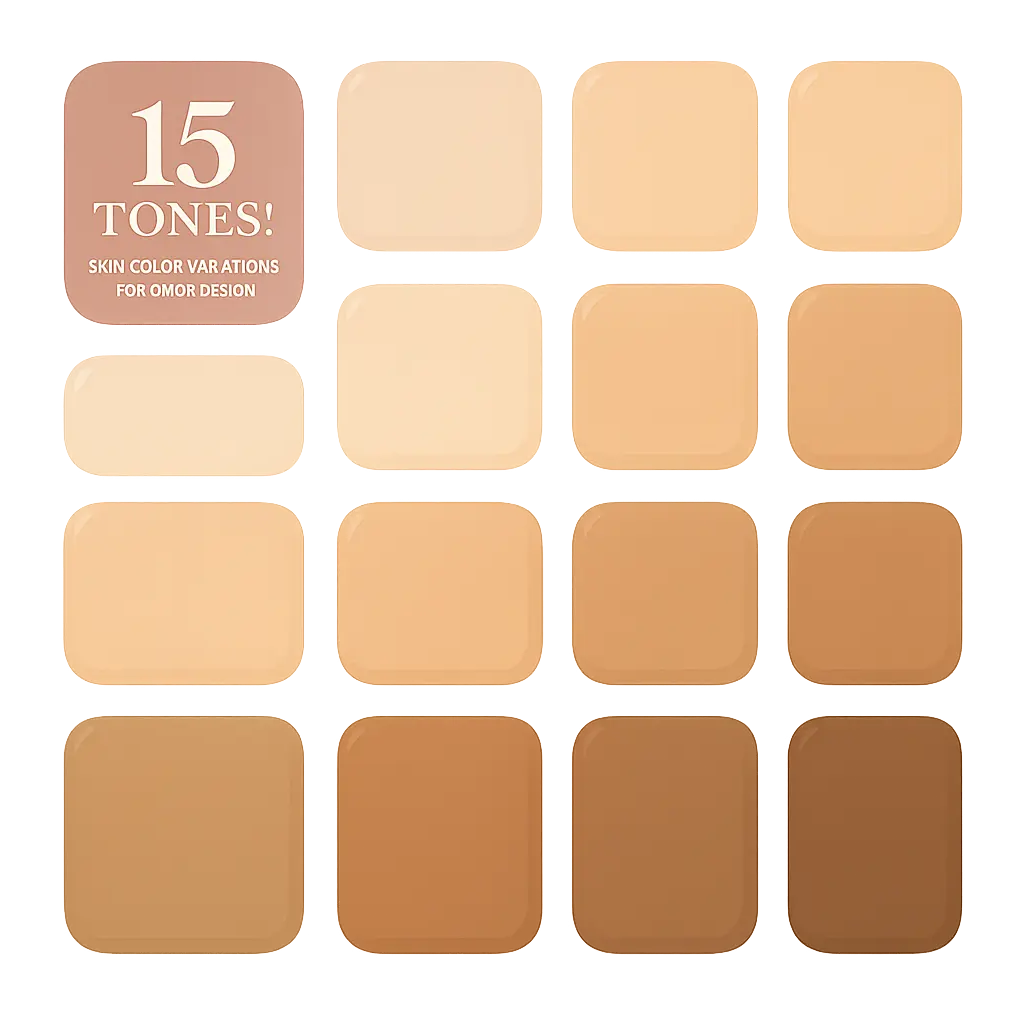 Neutral tone icon template with 16 soft swatches