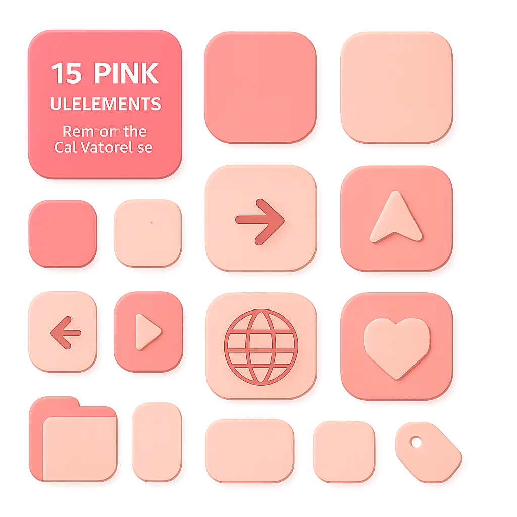Pastel pink icon template with rounded square layout