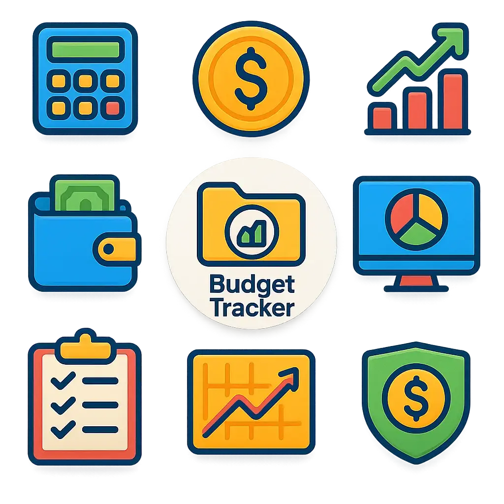 Bold filled finance icon template with graph folder