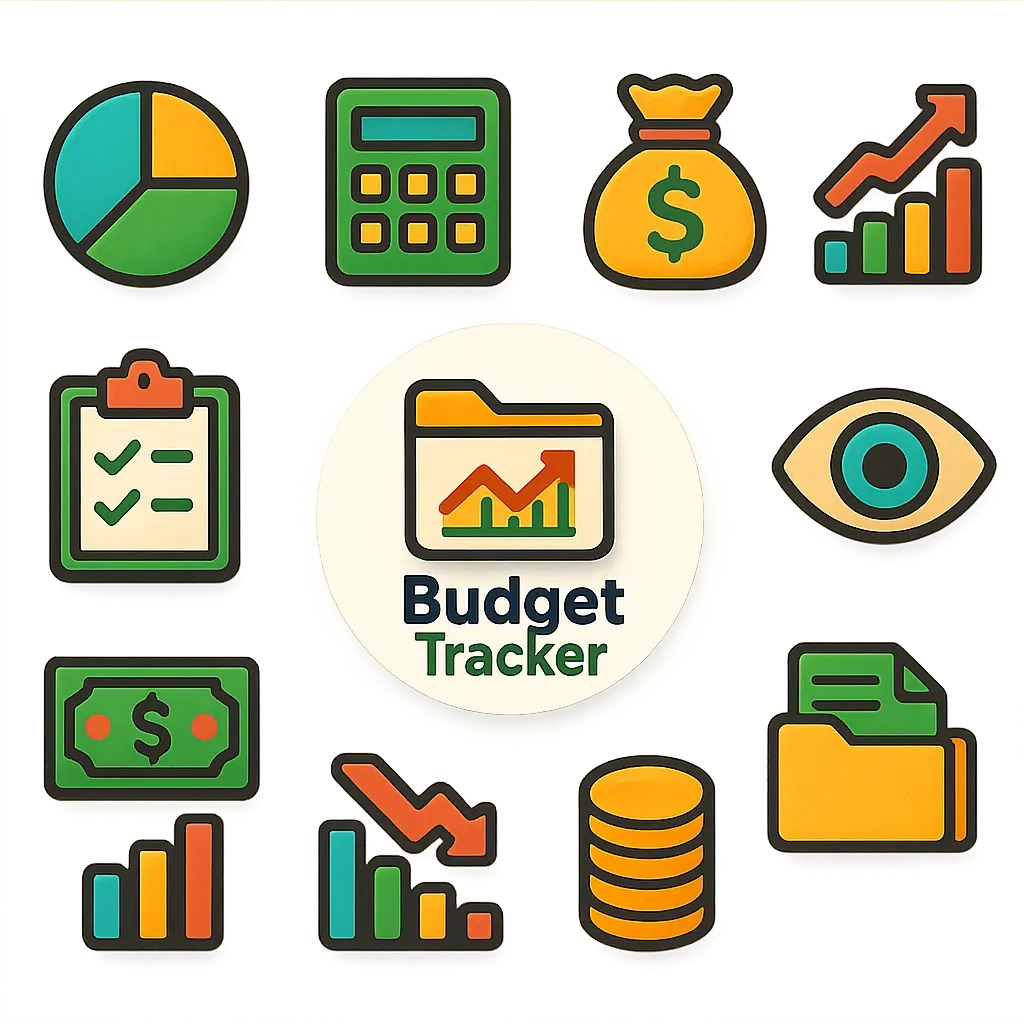 Bold filled finance icon template with graph folder
