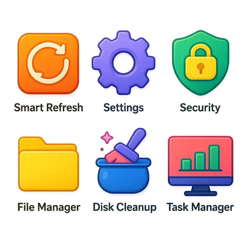 Smart Refresh icon template in bold vibrant style