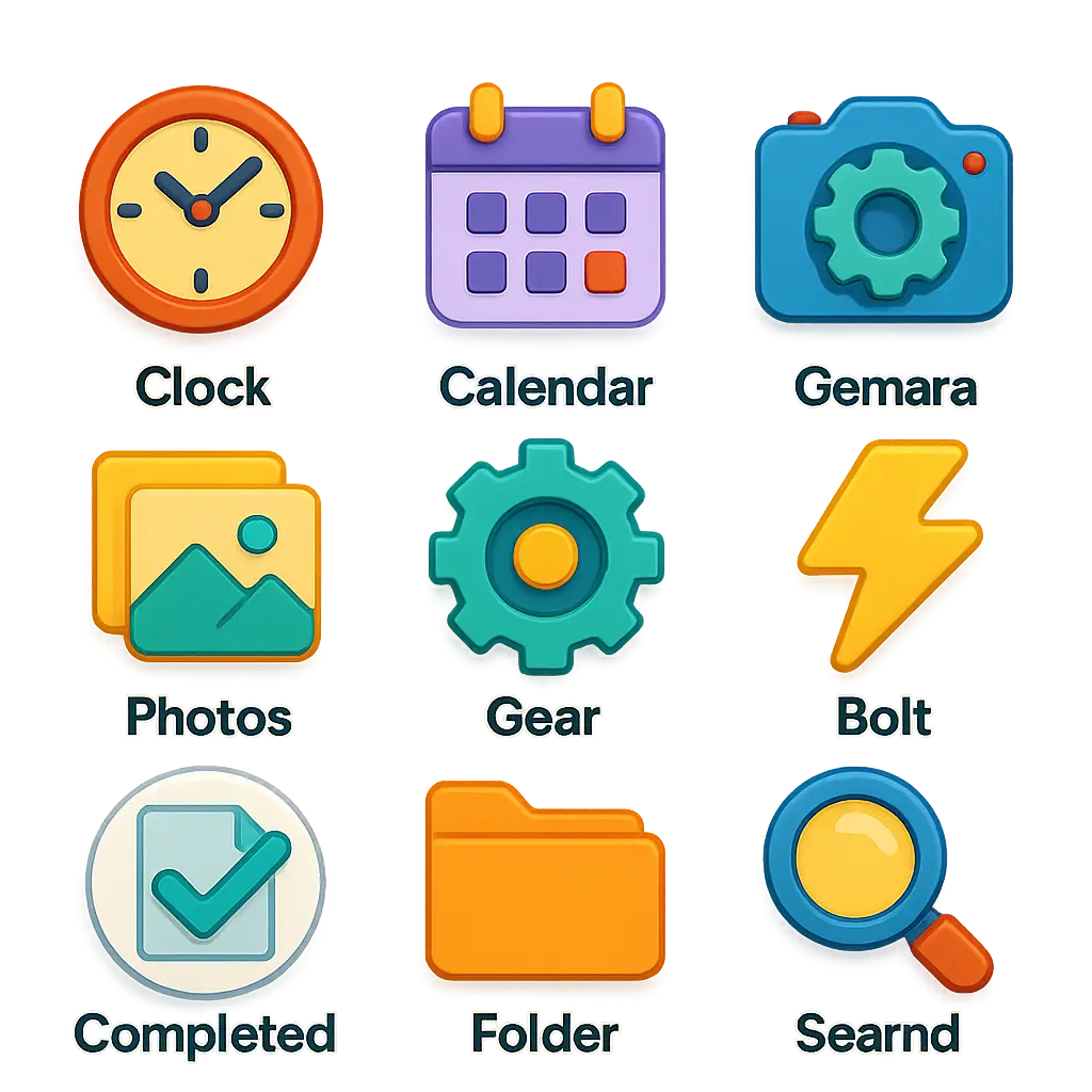 Bold completed icon template with checkmark and document