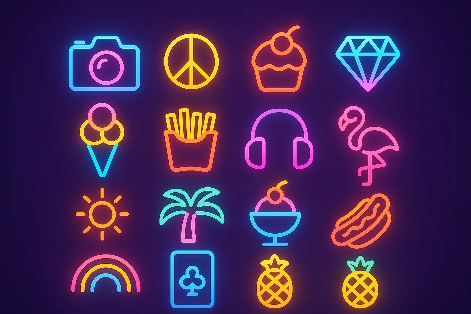 Hand-drawn pastel icon template with mobile app labels