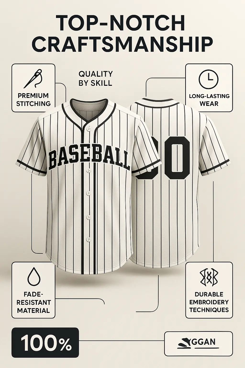 Detailed product infographic template of baseball jersey.