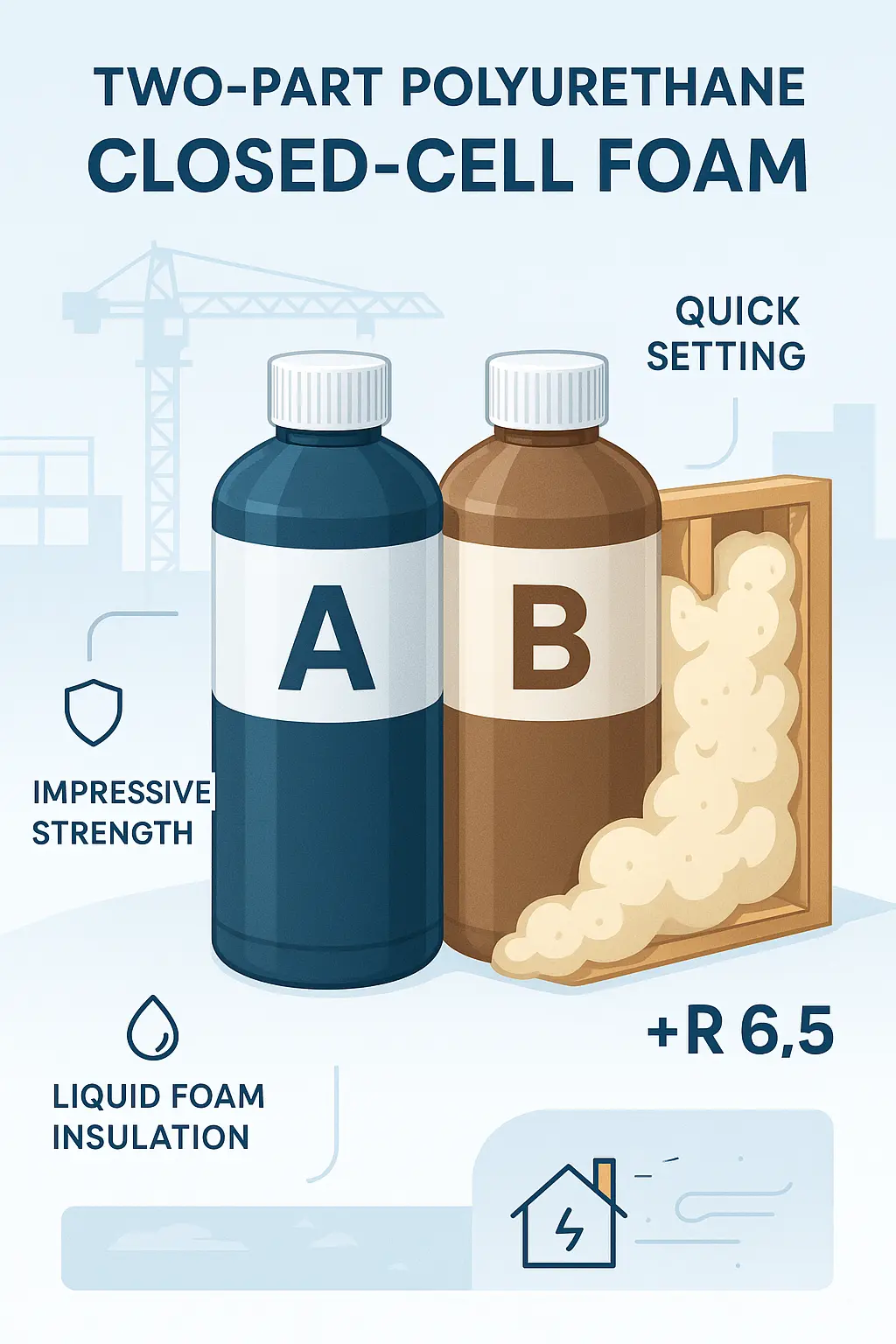 Two-part polyurethane foam product infographic template
