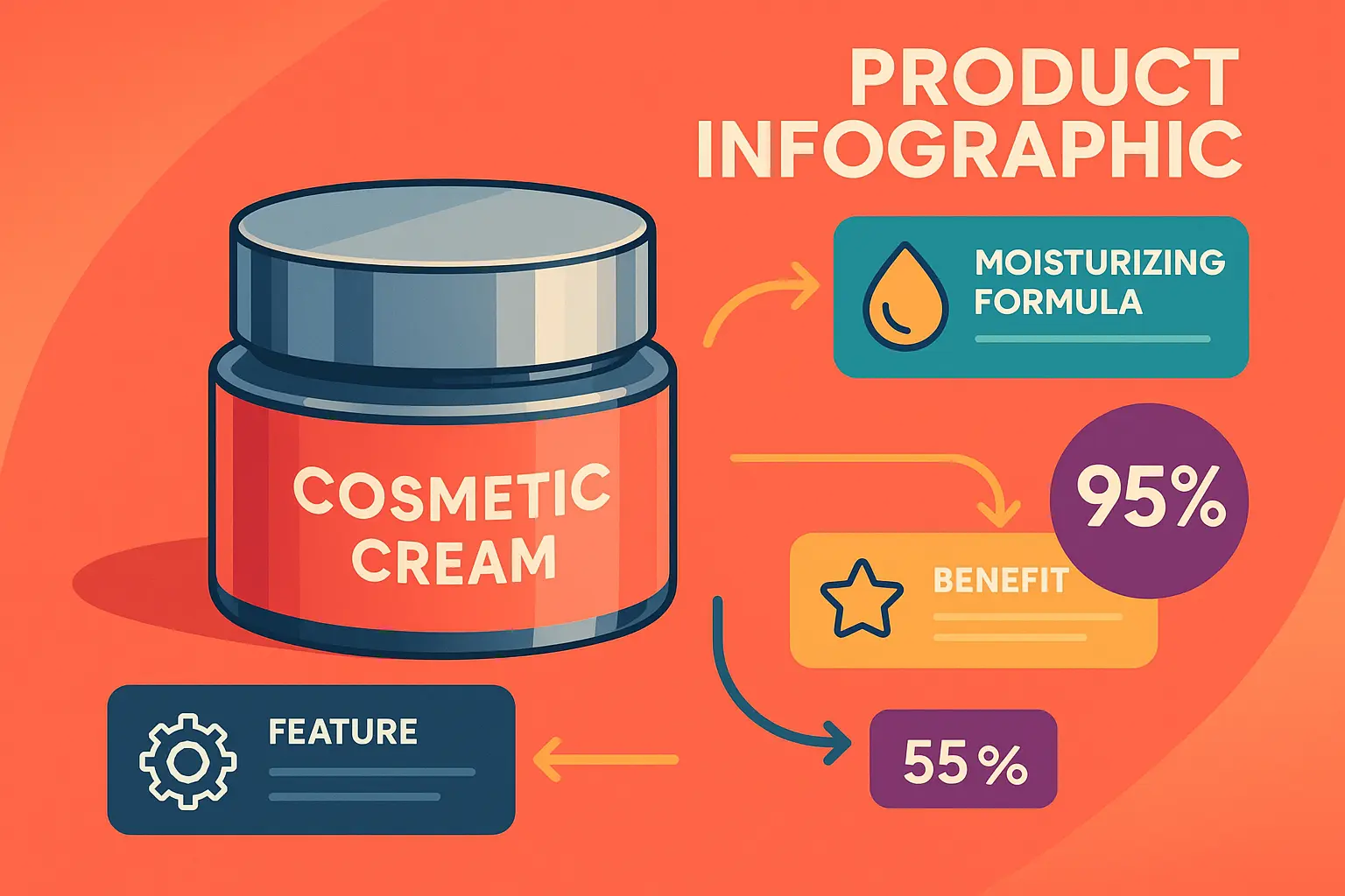 Smart air purifier product infographic template with feature callouts