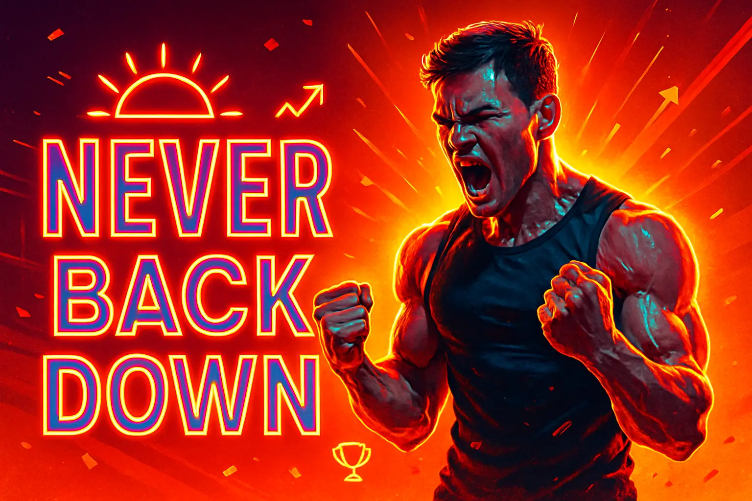 Motivational YouTube Thumbnail template with athlete and dynamic background