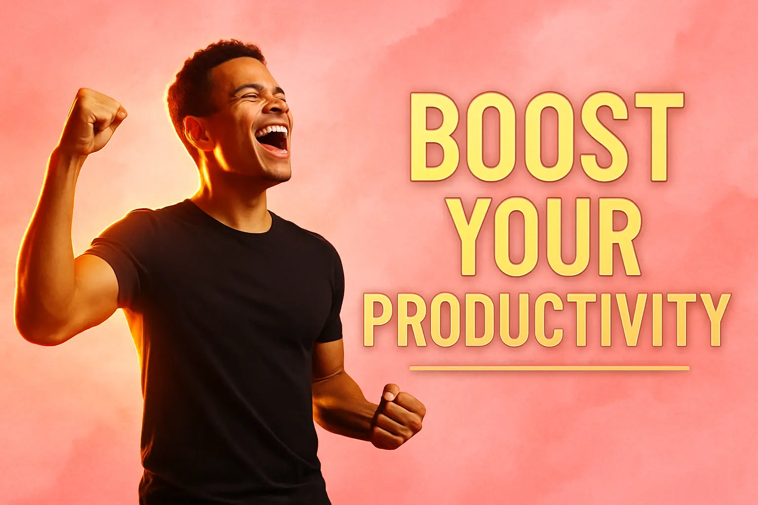 Motivational YouTube Thumbnail template with golden typography and dynamic background