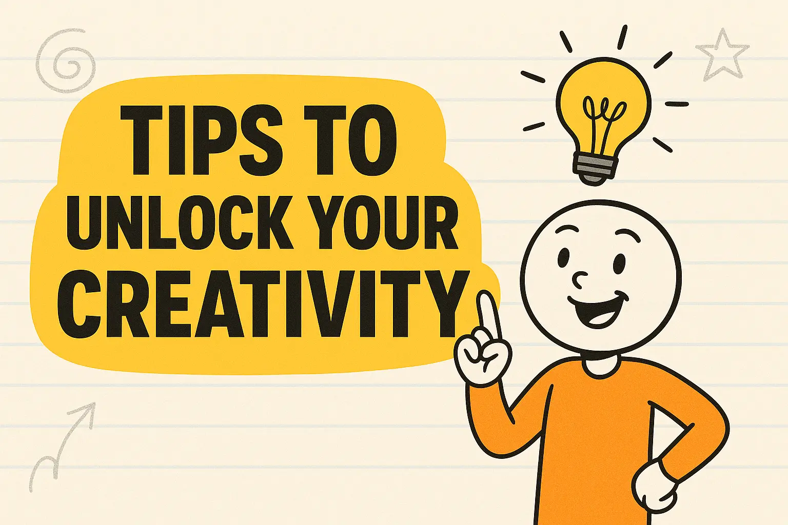Motivational YouTube Thumbnail template featuring creativity tips
