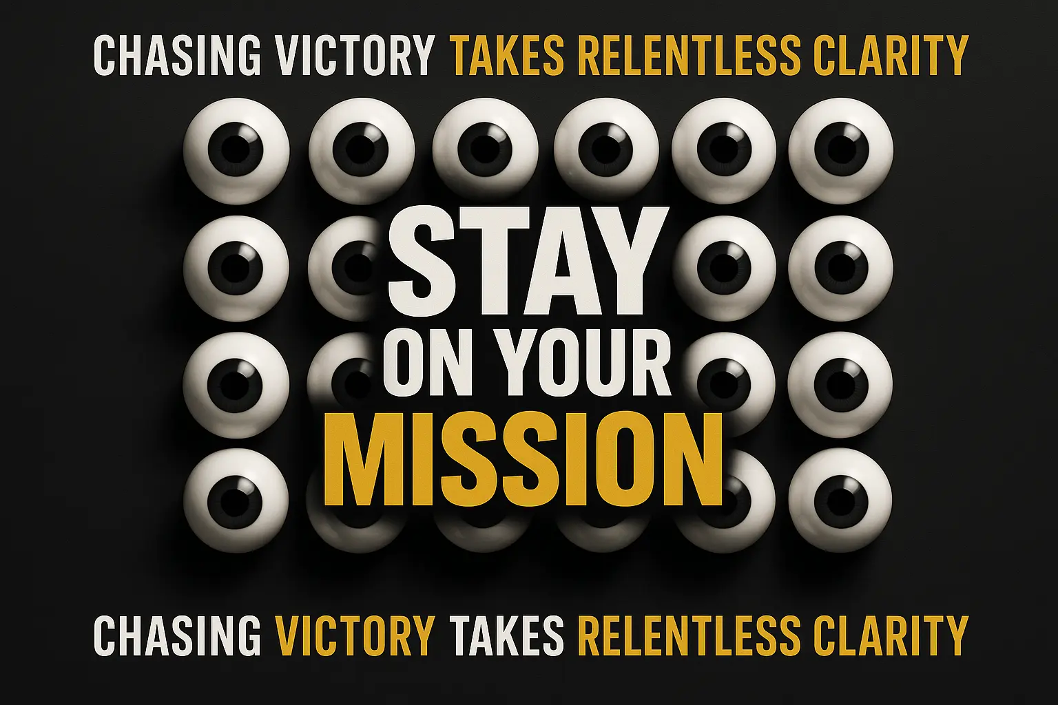Motivational YouTube Thumbnail template with grid of eyes and bold text