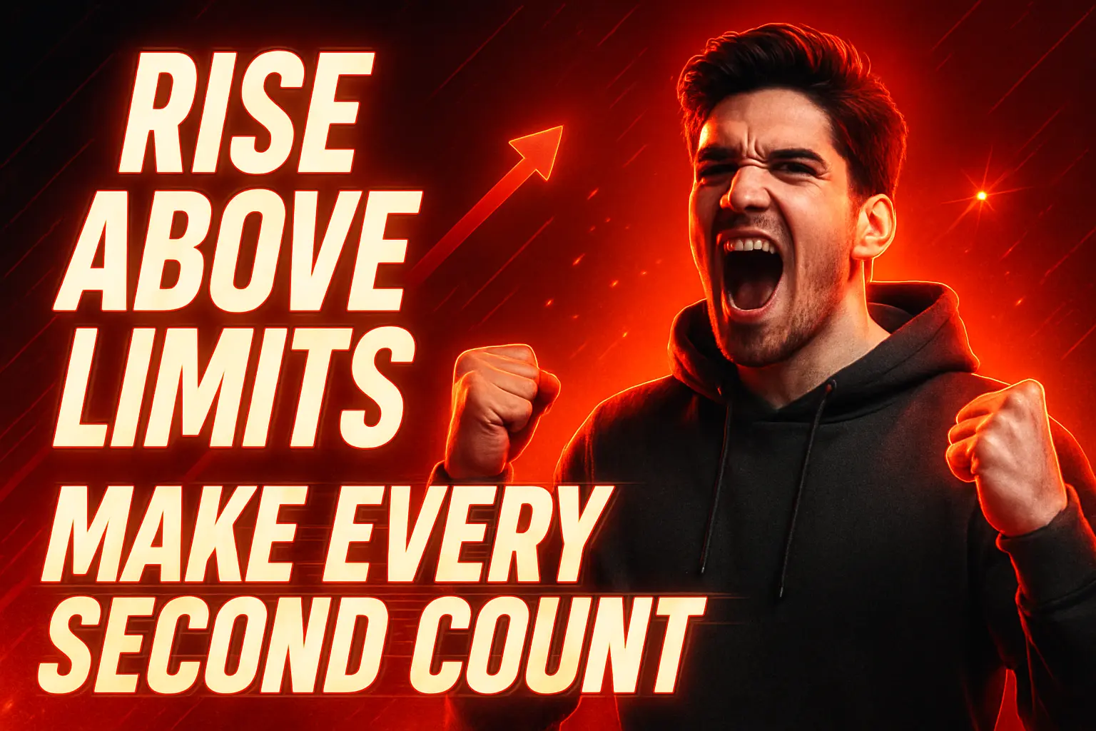 Two podcast hosts with bold text in Motivational YouTube Thumbnail template