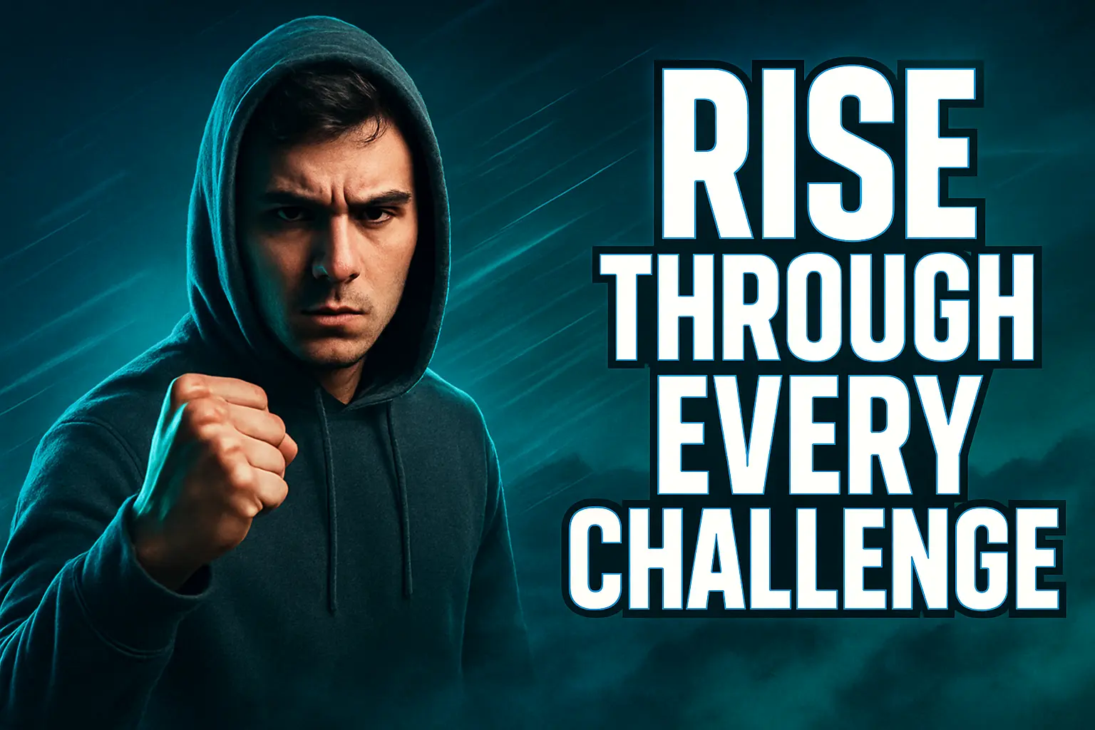 Energetic man with bold text in Motivational YouTube Thumbnail template